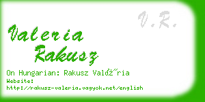 valeria rakusz business card